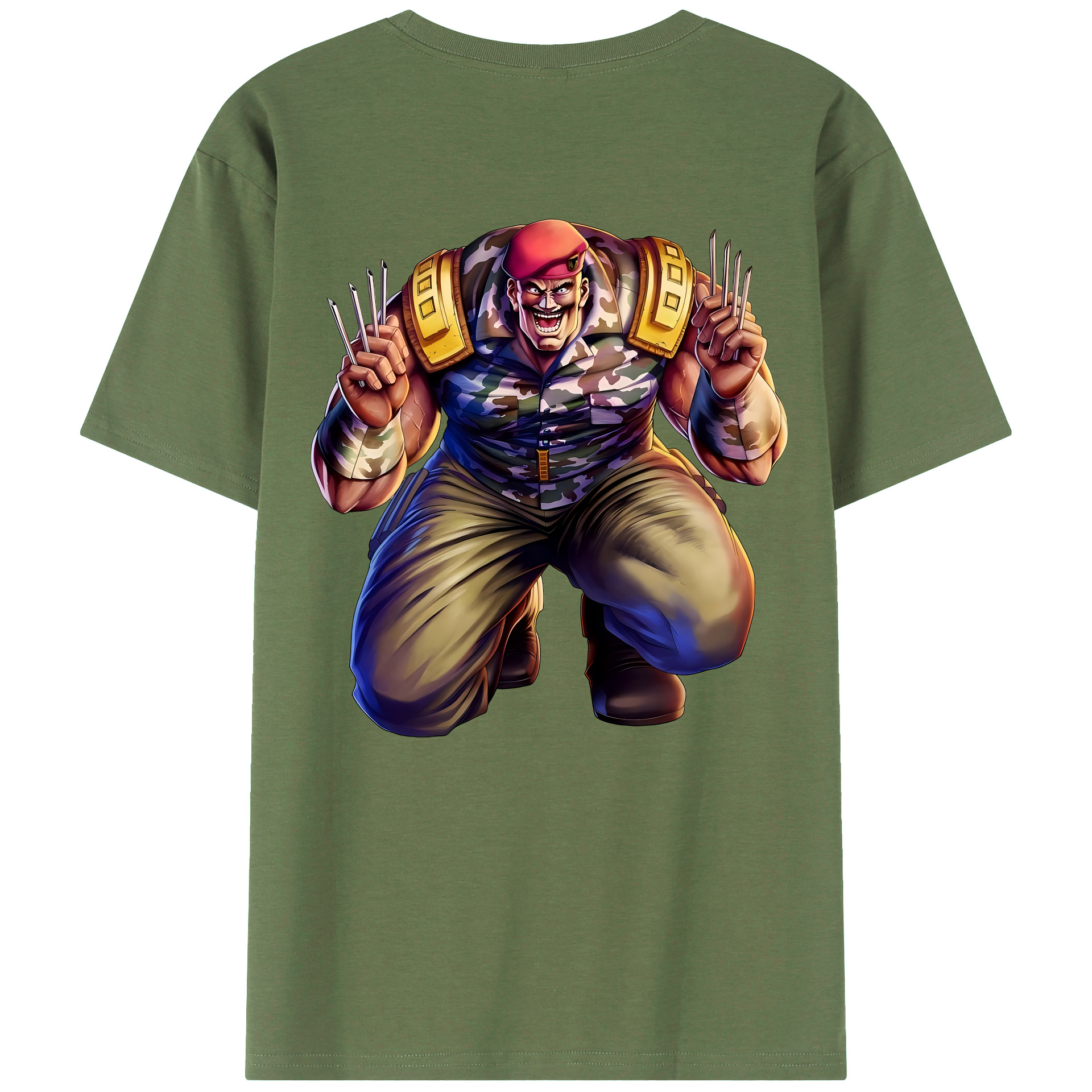 （画像用） 北斗の拳 Fist of the North Star 綿100％ メンズ半袖Tシャツ（バックプリント） 通気性